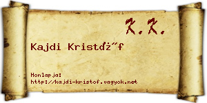 Kajdi Kristóf névjegykártya